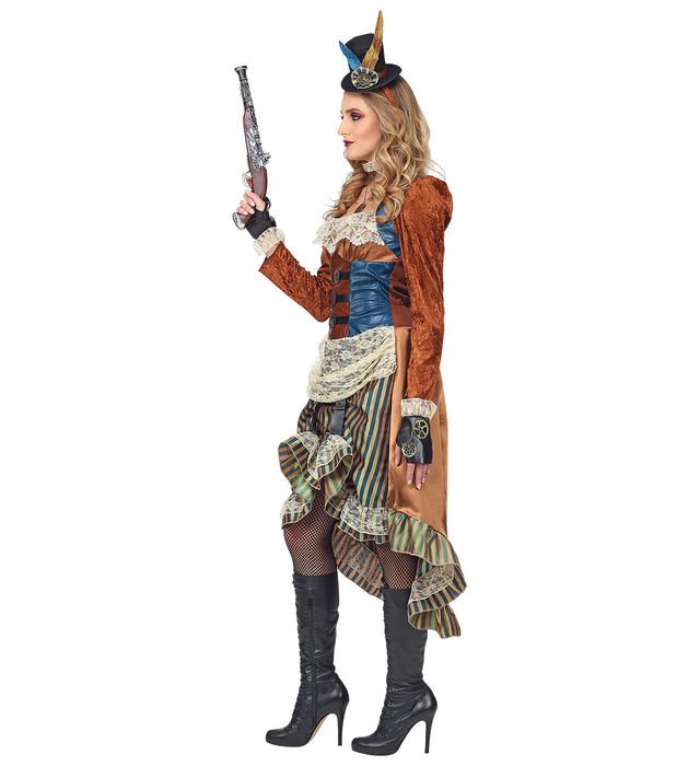 Steampunk Lady Kostüm "Genevieve" für Damen | Vokuhila Kleid