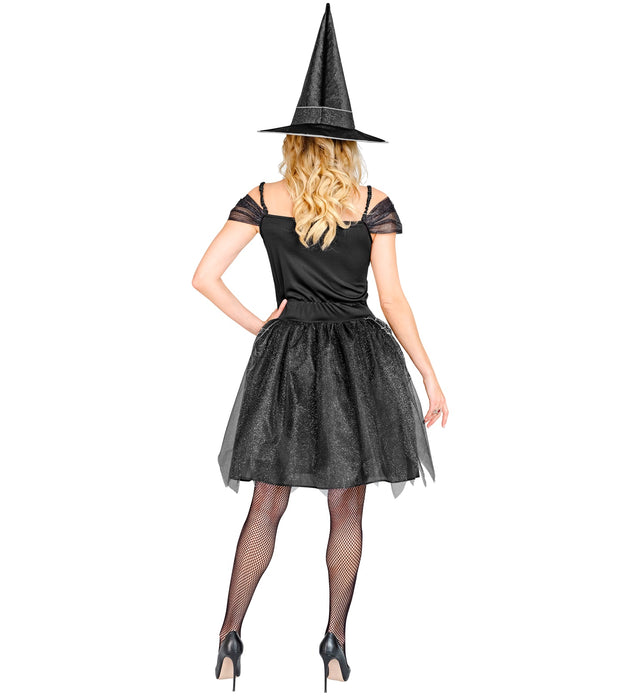 Hexe Kostüm "Morgana" für Damen | Schwarz - Kleid und Hut