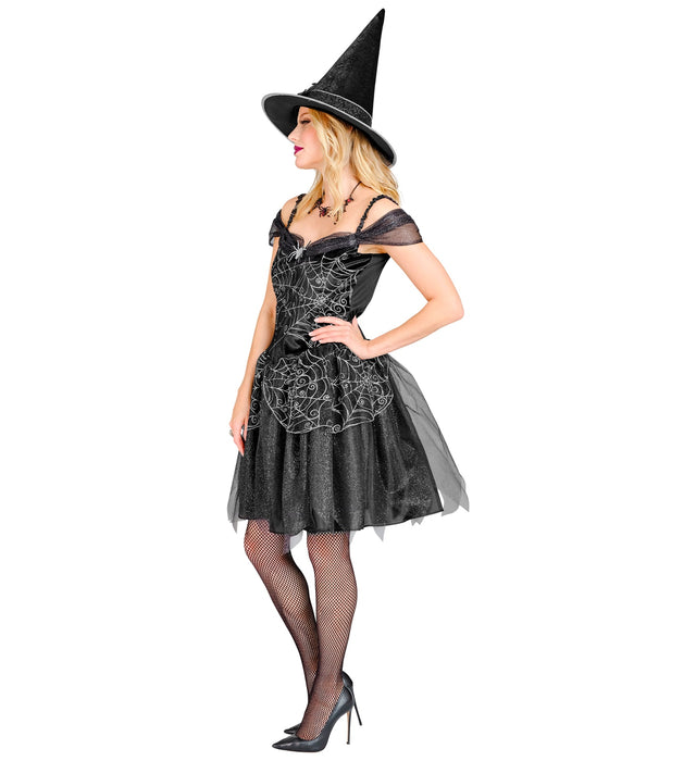 Hexe Kostüm "Morgana" für Damen | Schwarz - Kleid und Hut