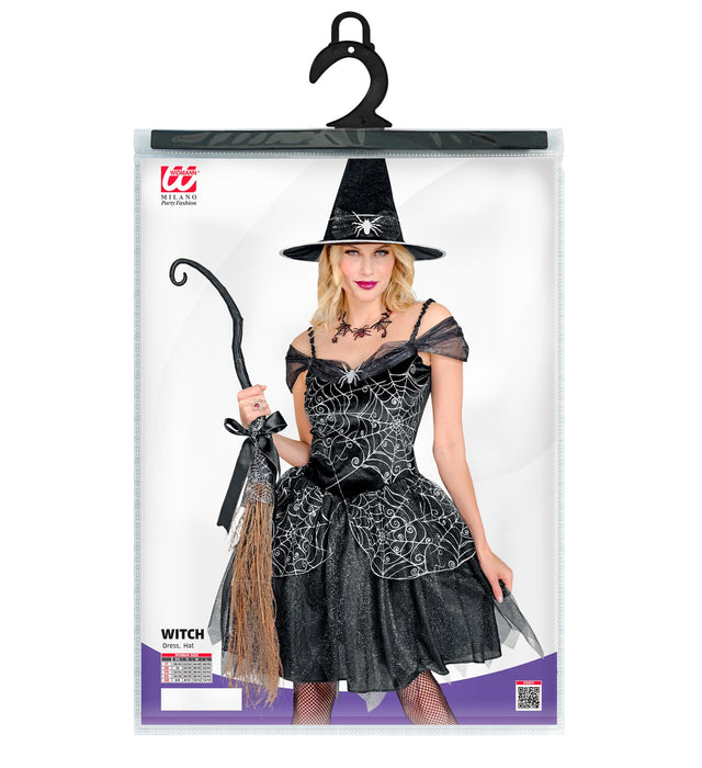 Hexe Kostüm "Morgana" für Damen | Schwarz - Kleid und Hut