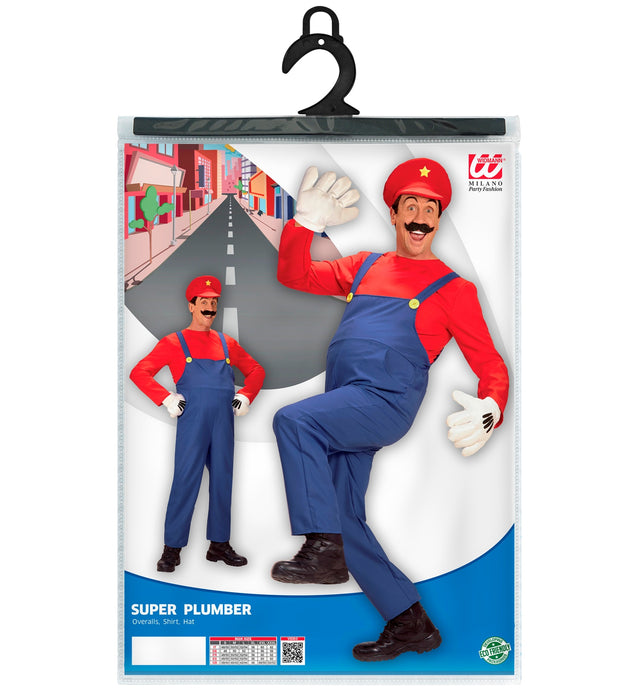 Super Klempner Comic Kostüm für Herren | Mehrfarbig