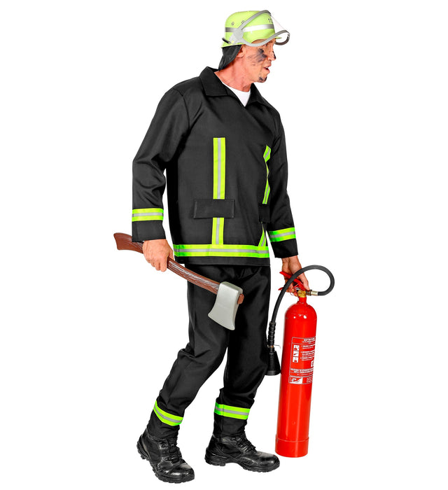 Feuerwehrmann Kostüm für Herren | Schwarz Gelb