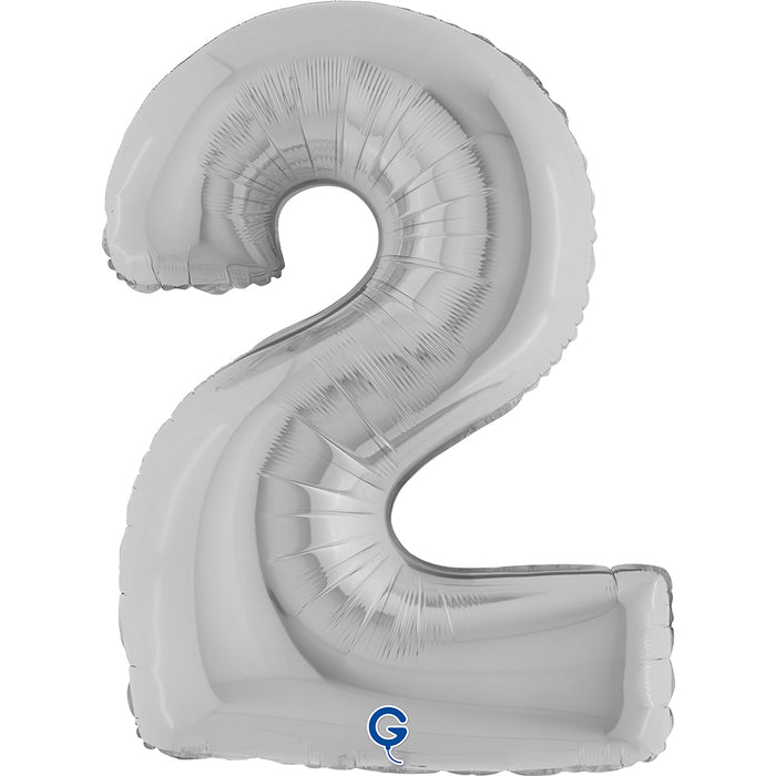 Riesenzahl Folienballon 40"/102cm | Silber