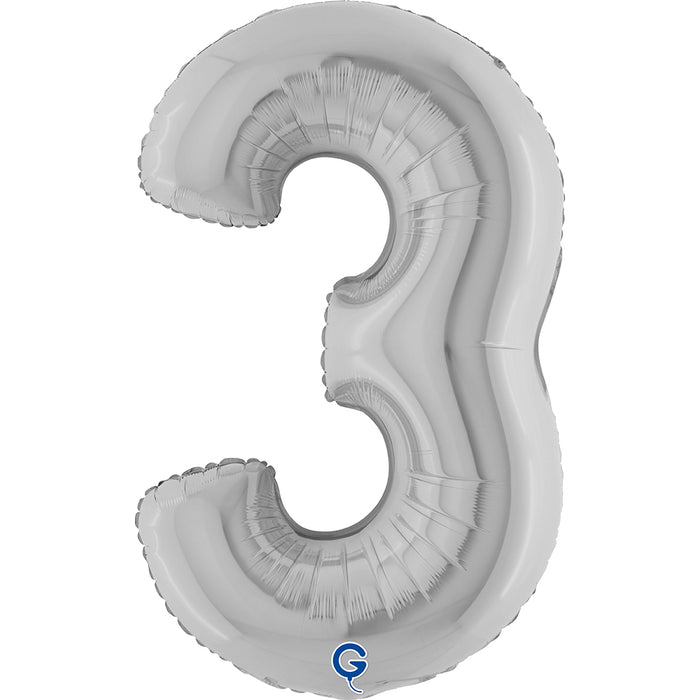 Riesenzahl Folienballon 40"/102cm | Silber