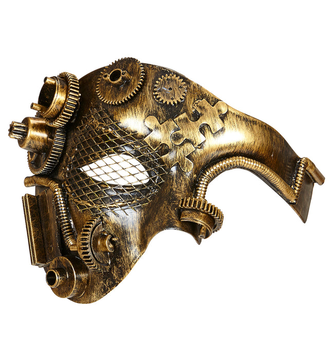 Steampunk Halbmaske - Brille | Kupfer