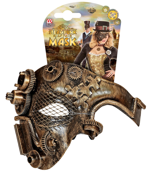 Steampunk Halbmaske - Brille | Kupfer