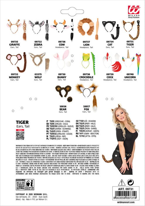 Kostümset "Tiger" 2-tlg. | Haarreif  und Schwanz