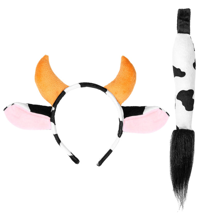 Kostümset "Kuh" | Haarreif mit Ohren und Schwanz