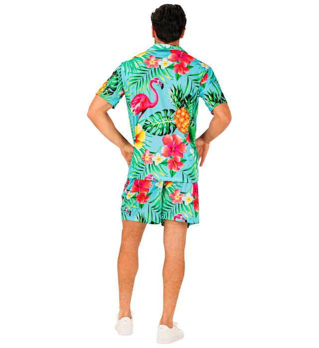 Hawaii Herren Kostüm "Summer Party" | Blau - Hemd und Shorts