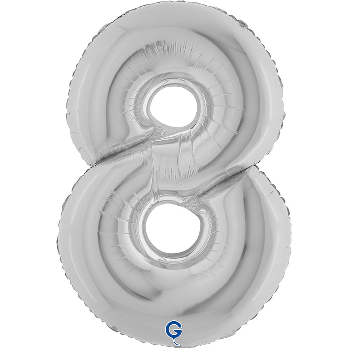 Riesenzahl Folienballon 40"/102cm | Silber
