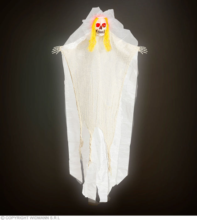 Halloween Hängefigur "Skelett Braut" mit Licht | 105 cm