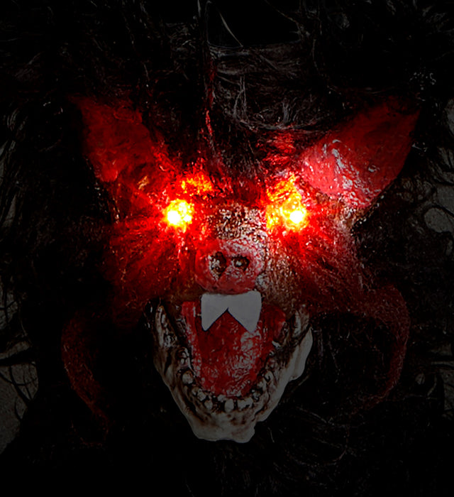 Hängefigur "Haarige Fledermaus" mit blinkenden Augen 89 cm