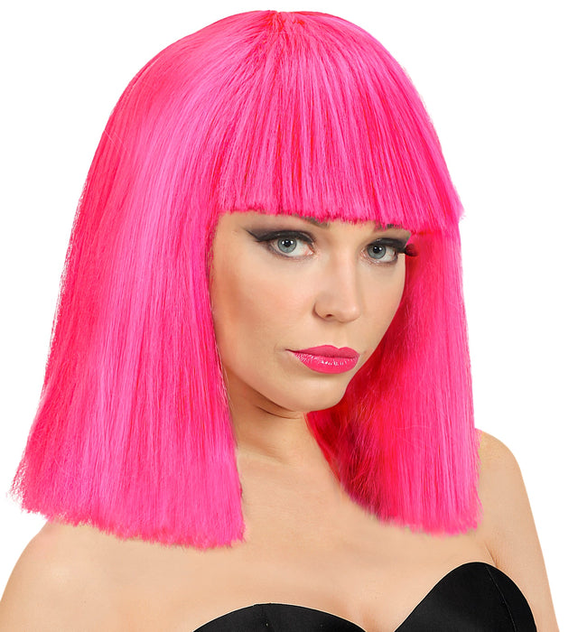 Damen Longbob Perücke "Showgirl" | Neon Pink