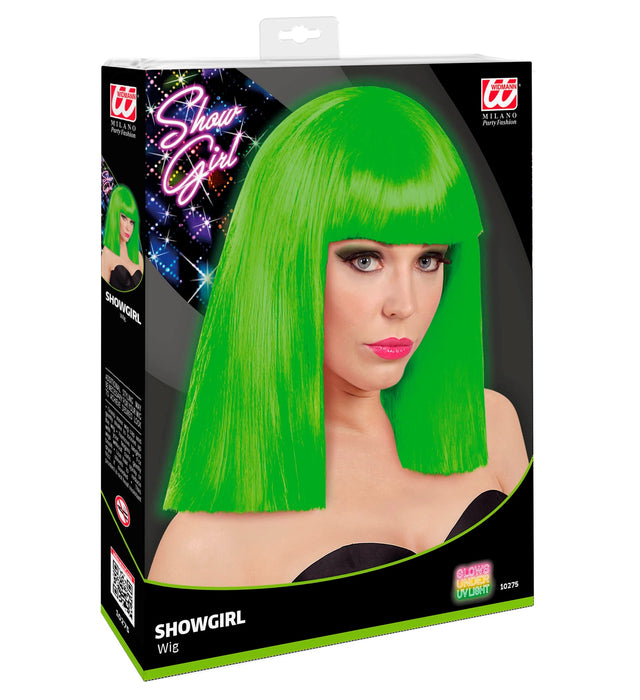 Damen Longbob Perücke "Showgirl" | Neon Grün