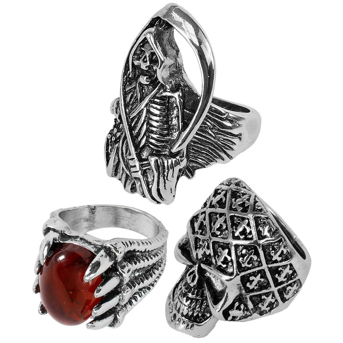 Halloween Ringe 3-teilig | Silber