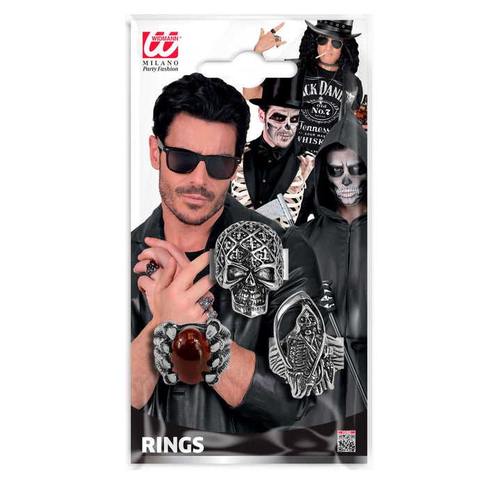Halloween Ringe 3-teilig | Silber
