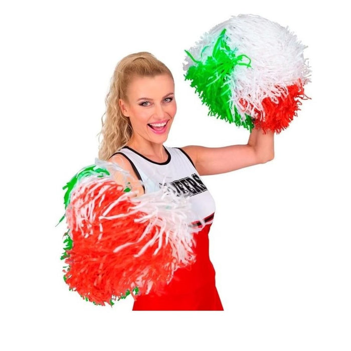Pom Pom "Italien" | Grün Weiß Rot - Fußball Weltmeisterschaft