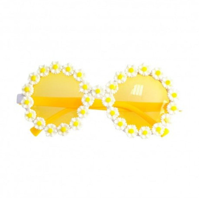 Brille mit Gänseblümchen | Gelbe Hippie-Brille