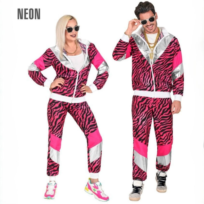 Party Trainingsanzug "Pinker Tigerprint" für Erwachsene