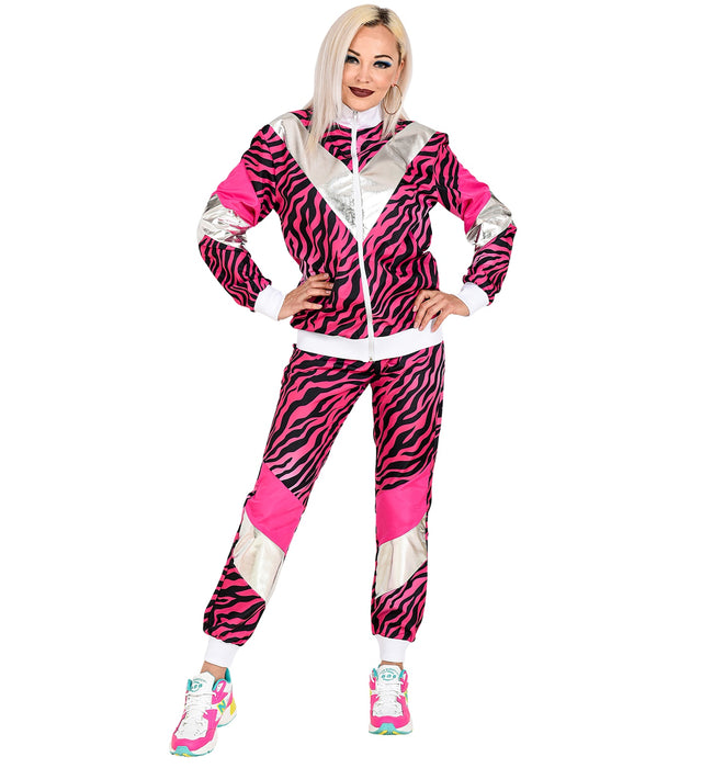 Party Trainingsanzug "Pinker Tigerprint" für Erwachsene