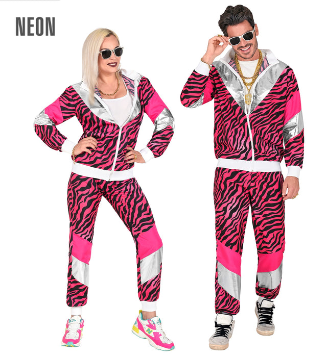 Party Trainingsanzug "Pinker Tigerprint" für Erwachsene