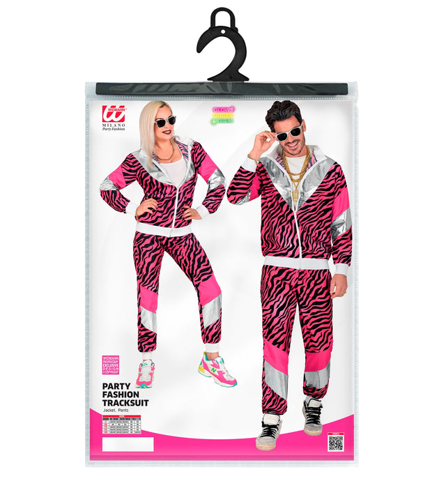 Party Trainingsanzug "Pinker Tigerprint" für Erwachsene