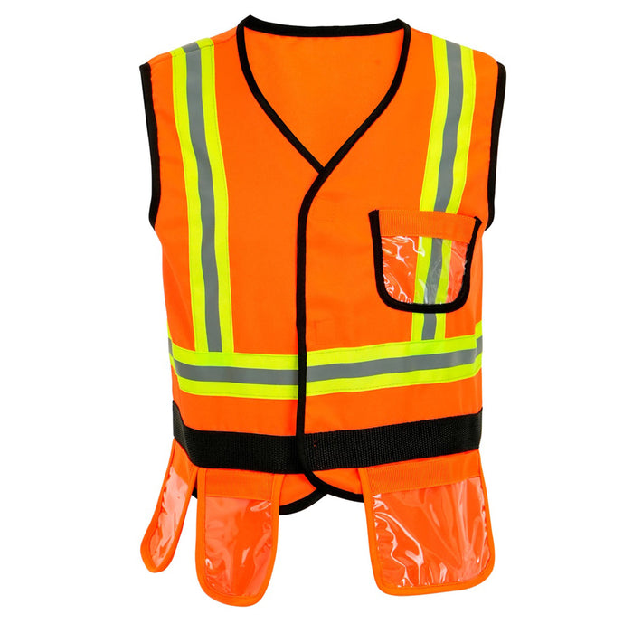 Bauarbeiter Kostüm für Kinder | Orange - Weste Helm Werkzeug