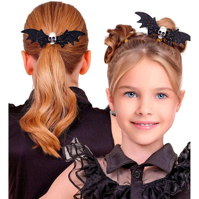 Haarspange Fledermaus Totenkopf Kindergröße | Schwarz