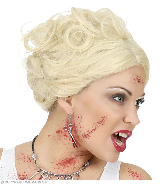 Ohrringe "Blutige Schere" 12462 | Silber Rot