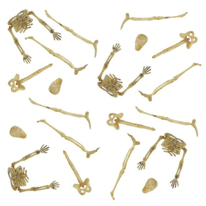 20 Mini Skelettteile +/- 9 cm | Knochenweiß - Halloween Dekoration