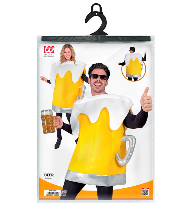 Lustiges "Bierkrug" Kostüm für Erwachsene | Gelb