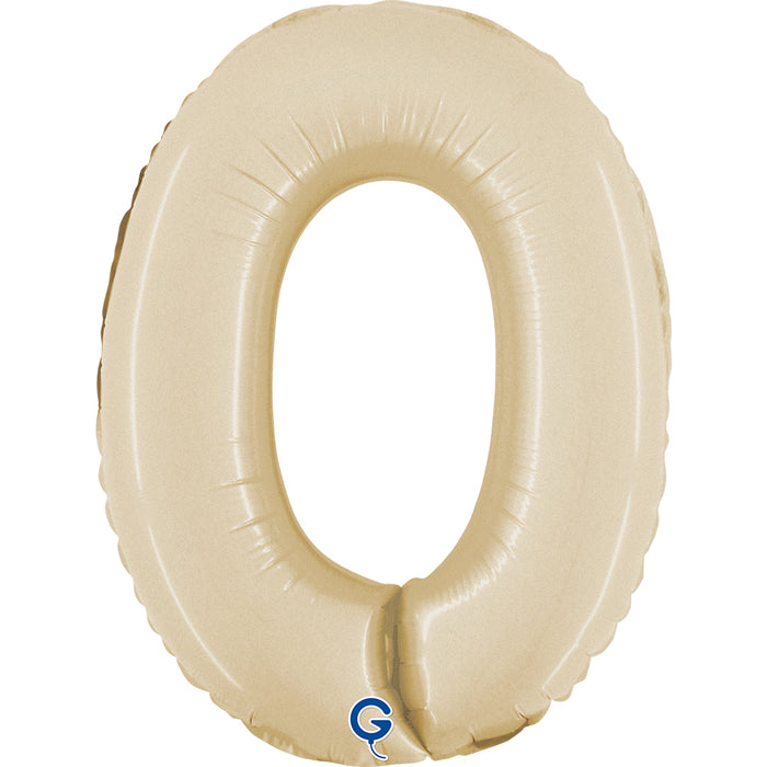 Mini Zahlen Folienballon 14"/36cm | Satin Cream