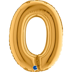 ABC Mini Zahlen Folienballon 14"/36cm | Gold #0