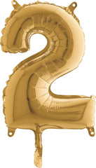 ABC Mini Zahlen Folienballon 14"/36cm | Gold #2