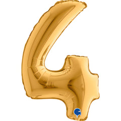 ABC Mini Zahlen Folienballon 14"/36cm | Gold #4