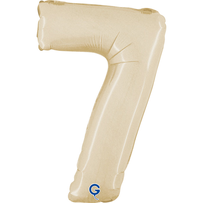 Mini Zahlen Folienballon 14"/36cm | Satin Cream