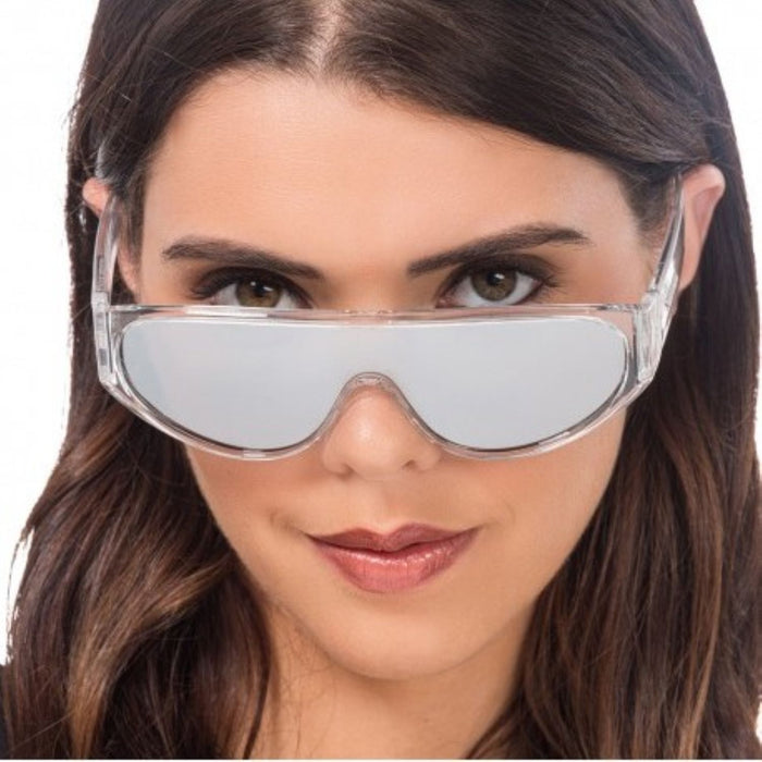 Brille mit transparentem Rahmen | Gläser mit Spiegeleffekt