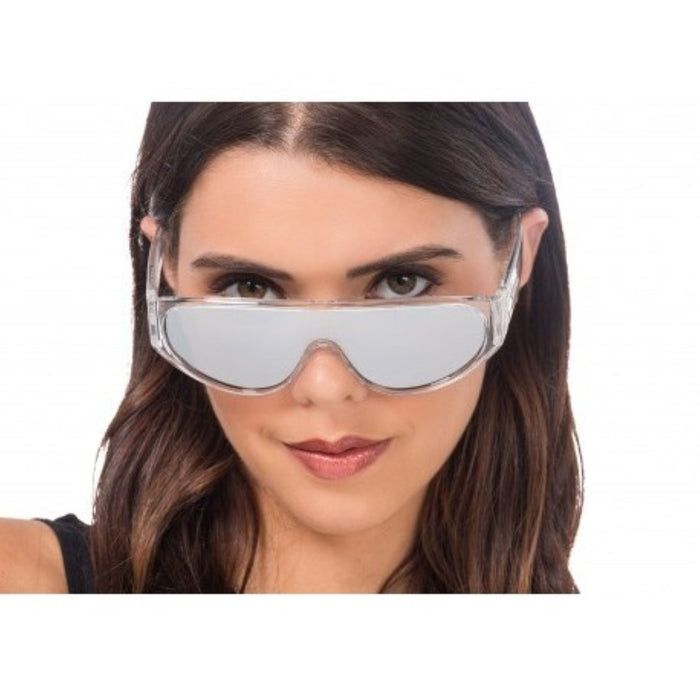 Brille mit transparentem Rahmen | Gläser mit Spiegeleffekt