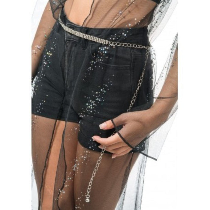 Festival Damen Gürtel mit Strass 113 cm | Silber