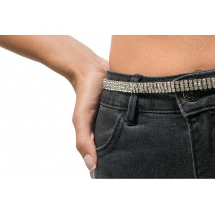 Festival Damen Gürtel mit Strass 113 cm | Silber