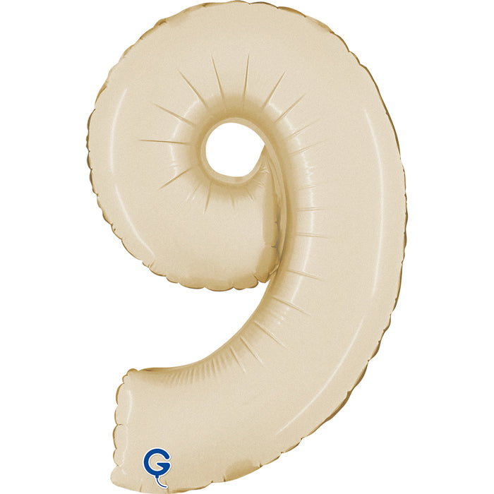 Mini Zahlen Folienballon 14"/36cm | Satin Cream