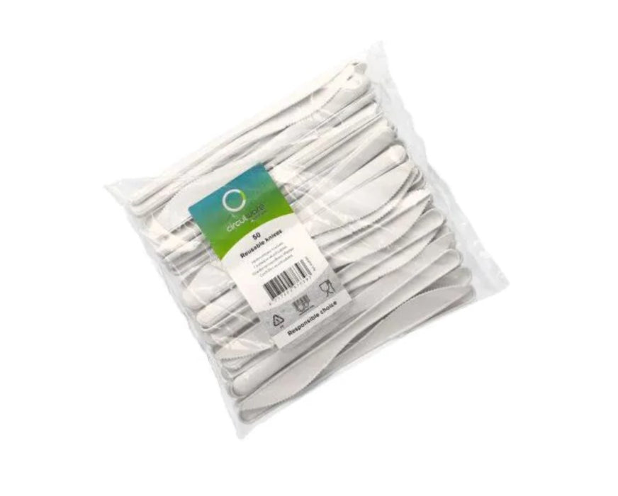 Mehrweg Messer 18,5cm | 50 Stk. - Weiß