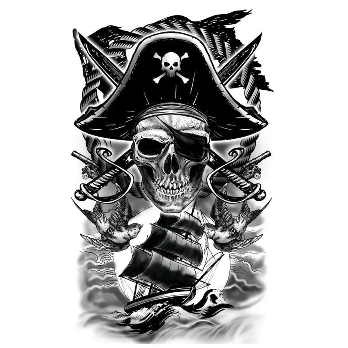 Halloween Tattoo "Pirat" | 14 x 30 cm
