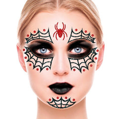 Face Art Glitzer Tattoo Sticker 20x20cm "Spinnennetz"