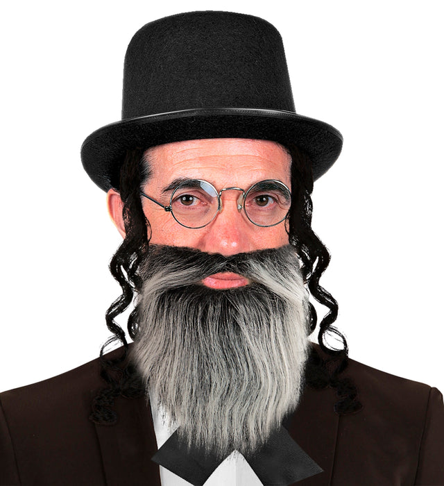 Bart mit Schnurrbart in 2 Farben sort. | Grau und Schwarz