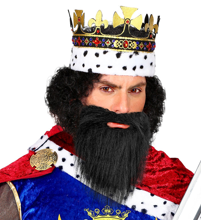 Bart mit Schnurrbart in 2 Farben sort. | Grau und Schwarz