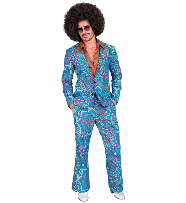 Hippie Anzug "Blue Mandala" für Herren | Blau