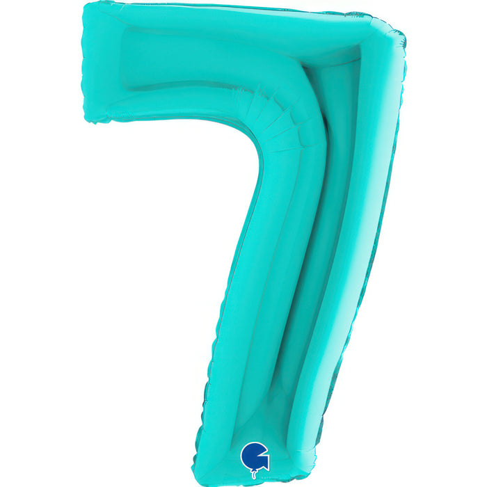 Riesenzahl Folienballon 40"/102cm | Tiffany-Türkis