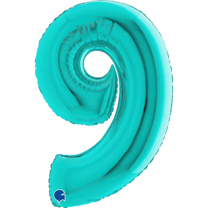 Riesenzahl Folienballon 40"/102cm | Tiffany-Türkis