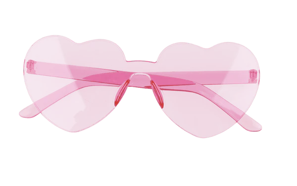 Partybrille "Hearts" Herzbrille | Rot/Rosa